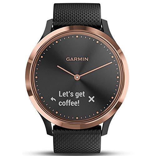 Garmin vivomove HR, Hybrid Smartwatch for Men and Women, Black/Rose Gold with Black...