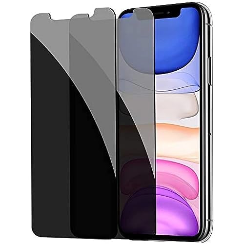 [2 Pack] Privacy Screen Protector for iPhone 11/XR, YMHML Tempered Glass Anti-Spy Bubble...
