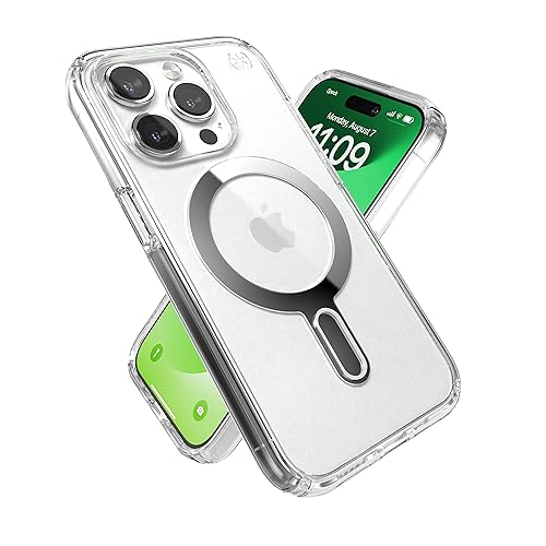 Speck Clear iPhone 15 Pro Case - ClickLock No-Slip Interlock, Built for MagSafe, Drop...