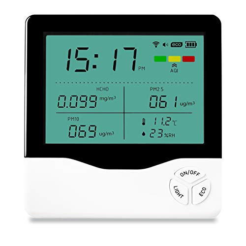 Air Quality Monitor Indoor, Air Quality Tester for Formaldehyde(HCHO) PM2.5/PM10...