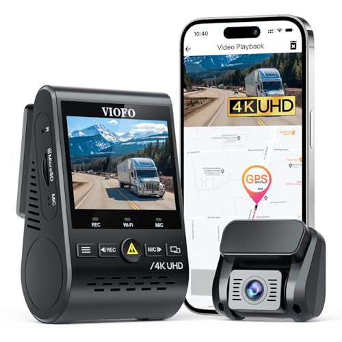 VIOFO A129 Pro Duo 4K Dual Dash Cam 3840 x 2160P Ultra HD 4K Front and 1080P Rear Car WiFi...