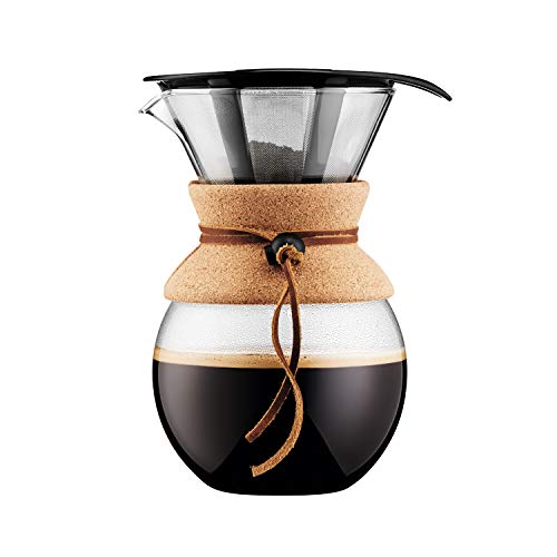 Bodum 34 oz Pour Over Coffee Maker, High-Heat Borosilicate Glass with Reusable Stainless...