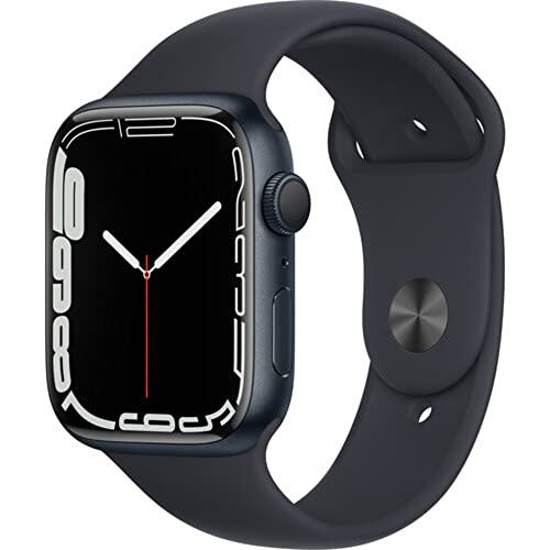 Apple Watch Series 7 (GPS, 45mm) Midnight Aluminum Case with Midnight Sport Band (Renewed)
