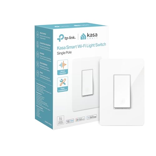 Kasa Smart Light Switch HS200, Single Pole, Needs Neutral Wire, 2.4GHz Wi-Fi Light Switch...