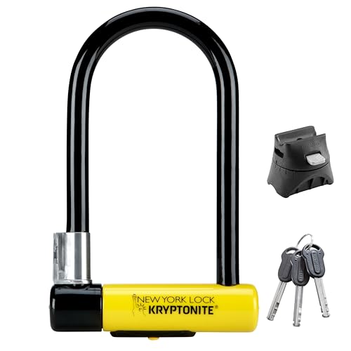 Kryptonite Heavy Duty Key Lock, Black/Yellow, 4in x 8in, Anti-Theft Protection Included