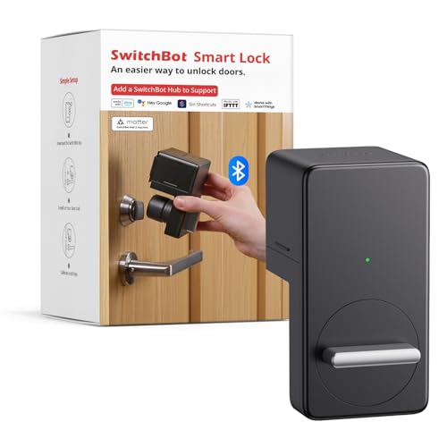 SwitchBot Smart Lock, Bluetooth Electronic Deadbolt Keyless Entry Door Lock for Front...