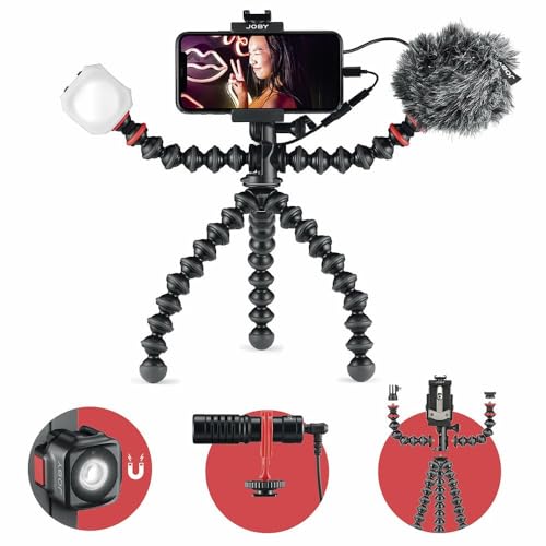 JOBY GorillaPod Mobile Vlogging Kit (Smartphone Rig, Wavo Mobile Mic, Beamo Mini LED...