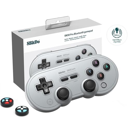 8Bitdo SN30 Pro Wireless Bluetooth Controller (Hall Effect Joystick Update) Compatible...