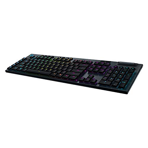 Logitech G915 LIGHTSPEED RGB Mechanical Gaming Keyboard, Low Profile GL Clicky Key Switch,...