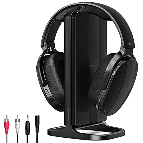 HSPRO Wireless TV Headphones, Over Ear Headsets with Wireless 2.4GHz RF Transmitter...