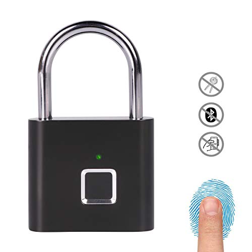 Fingerprint Padlock, One Touch Open Gym Lock for Locker, Sports, School & Employee Locker,...