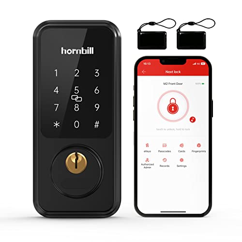 Smart Front Door Locks Deadbolt: Hornbill Keyless Entry Keypad Door Lock, Digital...