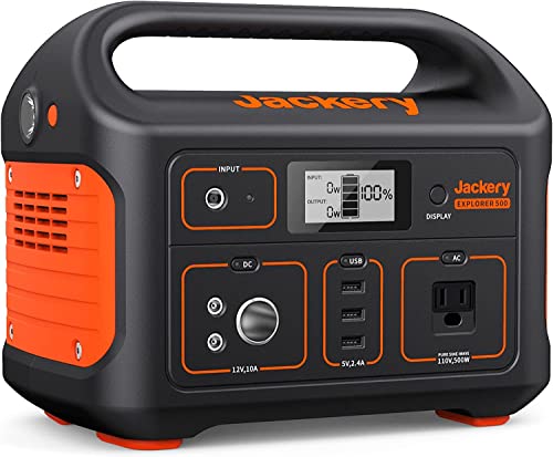 Jackery Portable Power Station Explorer 500, 518Wh Outdoor Solar Generator Mobile Lithium...