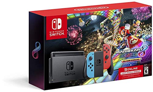 Nintendo Switch™ w/ Neon Blue & Neon Red Joy-Con™ + Mario Kart™ 8 Deluxe (Full Game...