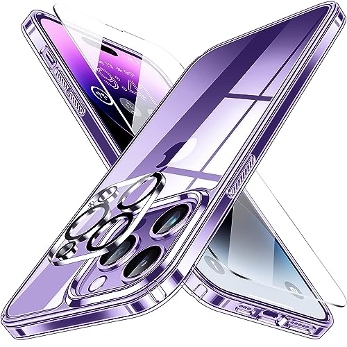 Humixx Crystal Clear Designed for iPhone 14 Pro Max Case, with 2X Screen Protector + 2X...