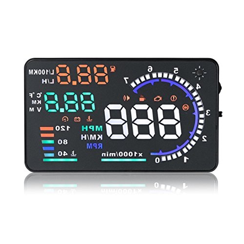 Eoncore New Universal 5.5' Car A8 HUD Head Up Display with OBD2 Interface Plug & Play KM/h...