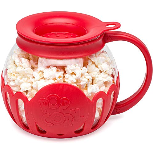 Ecolution Patented Micro-Pop Microwave Popcorn Popper with Temperature Safe Glass, 3-in-1...