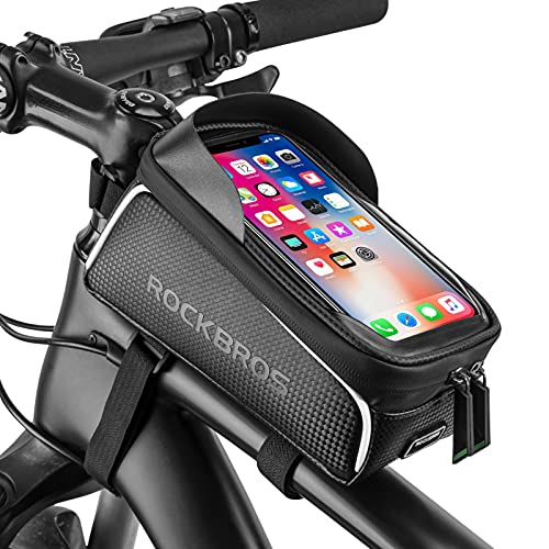 ROCKBROS Bike/Bicycle Phone Front Frame Bag, Waterproof, Tube Bag,Cycling Pouch, Bike...