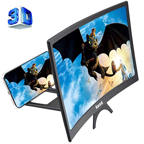 12'' 3D Curve Screen Magnifier for Cell Phone, HD Amplifier Projector Magnifing Screen...