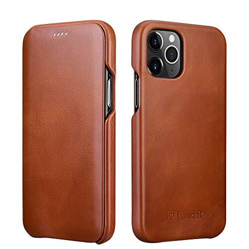 ICARER Compatible with iPhone 12 Case&iPhone 12 Pro Leather Case,Genuine Leather Flip...