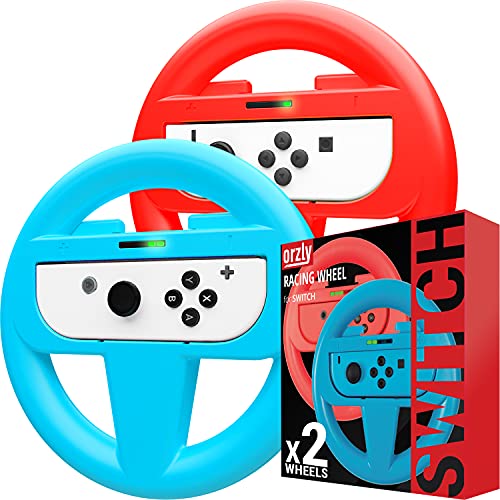 Orzly Steering Wheels for Nintendo Switch & OLED JoyCons, Racing Wheels for Mario Kart 8...