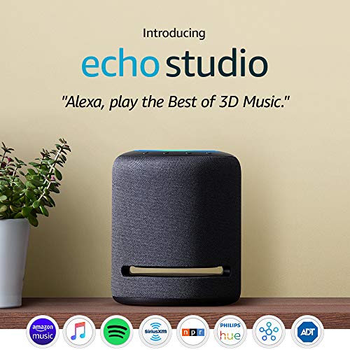 Echo Studio – High-fidelity smart speaker with Philips Hue Bulb – Alexa smart home...