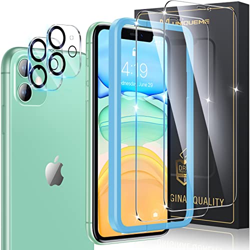 UniqueMe iPhone 11 Tempered Glass Screen Protector, 2 Pack - Oleophobic Layer Prevents...
