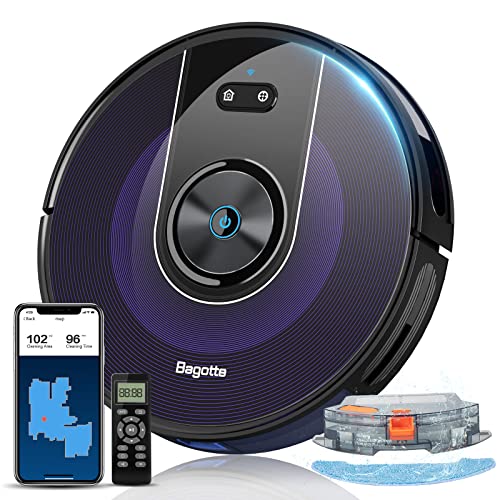 Robot Vacuum Cleaner, Bagotte Robot Vacuum Connect with Wi-Fi/Alexa/App, 3 en 1 Robotic...