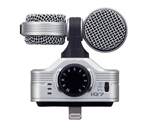 Zoom iQ7 Stereo Mid-Side Microphone for iPhone/iPad, Rotatable Capsule for Alignment with...