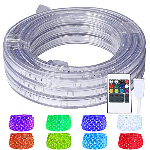 Areful LED Rope Lights, 16.4ft Flat Flexible RGB Strip Light, Color Changing, Waterproof...