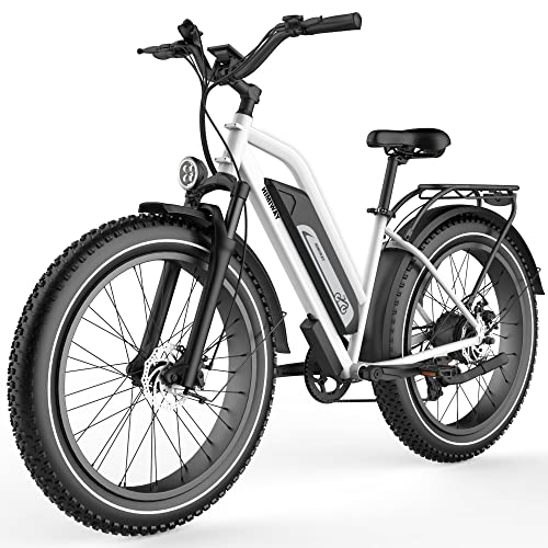 Himiway Cruiser Long Range Electric Bike, 750W 60MI 48V 17.5Ah Battery 26'x4' Fat Tire,...
