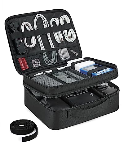 BAGSMART Cable Organizer Bag, Travel Electronics Organizer with Adjustable Divider, Tech...
