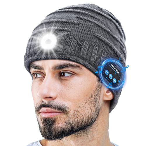 ZOOI Gifts for Men Bluetooth Beanie Hat with Light, Mens Gifts Cool Gadgets, Gifts for...