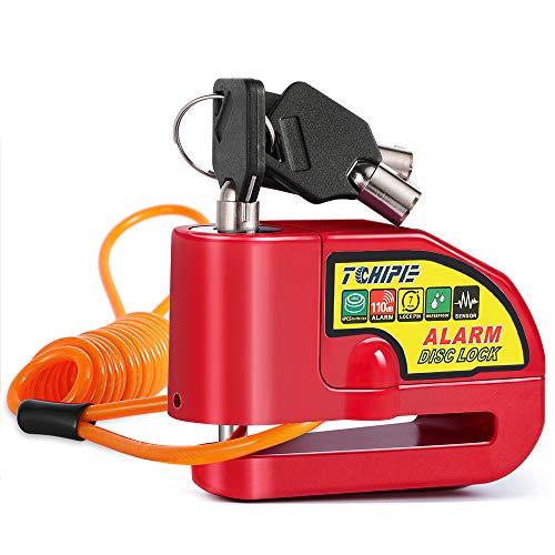 Tchipie Disc Brake Lock Motorcycle Alarm with 110db Alarm Sound, Theft Prevention Security...