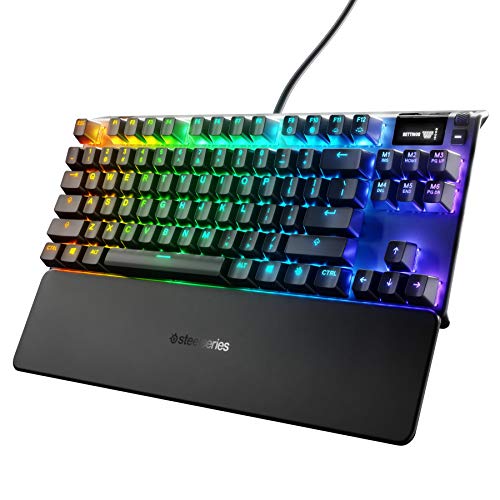 SteelSeries Apex 7 TKL Compact Mechanical Gaming Keyboard – OLED Smart Display – USB...