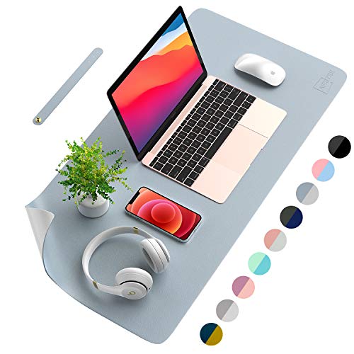 AFRITEE Desk Pad Protector Mat - Dual Side PU Leather Desk Mat Large Mouse Pad Waterproof...