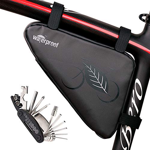 NDakter Bike Pouch with Bike Repair Multi-Tool, Bike Bags Frame, Bike Pack Tool Kit,...