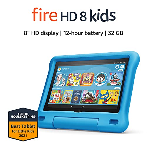Fire HD 8 Kids tablet, 8' HD display, ages 3-7, 32 GB, includes a 1-year subscription to...