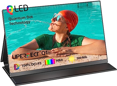 UPERFECT Portable Monitor 15.6 inch QLED Q1 1080P USB C Second Monitor Mini HDMI Travel...