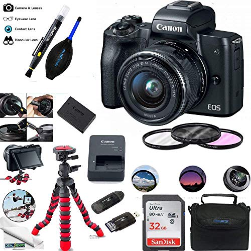 Canon EOS M50 Mirrorless Camera Kit w/EF-M15-45mm and 4K Video - Black - Essential...