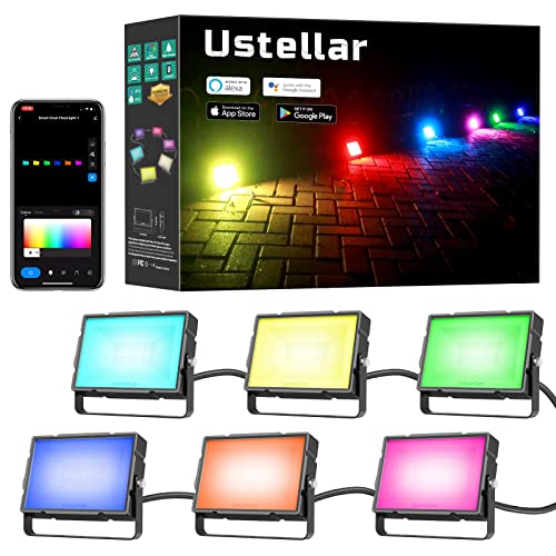 USTELLAR Smart RGB Flood Light Outdoor 40W, Color Changing Led Landscape Lights, RGBW...