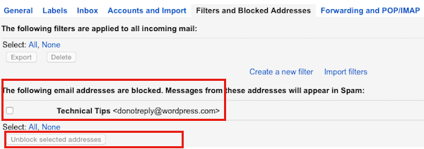 Gmail Unblock Sender