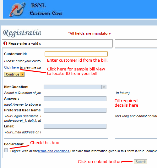 A perfect guide to register on BSNL broadband North West  - 34