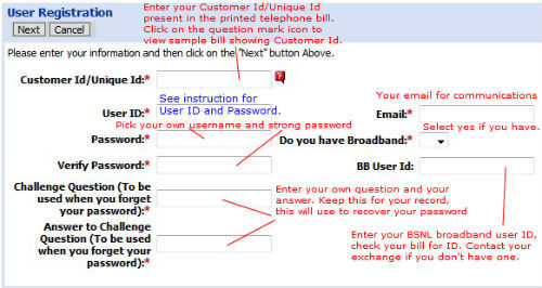 A perfect guide to register on BSNL broadband EW  - 75