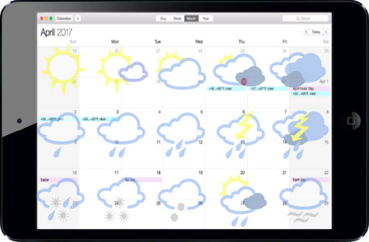 is there a weather bar for outlook calendar for mac