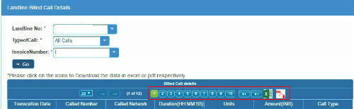 bsnl call details