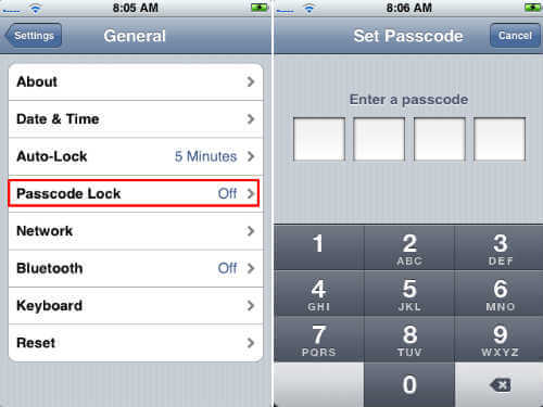 iphone password lock times