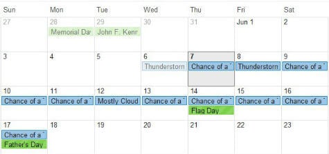 can i add weather to my google calendar