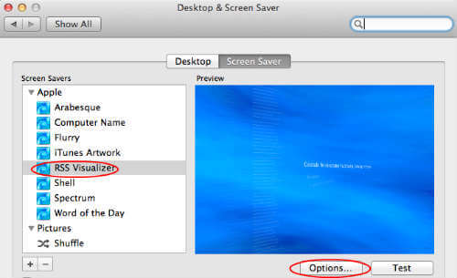 How to Set News Feed on Mac Screen Saver - 1