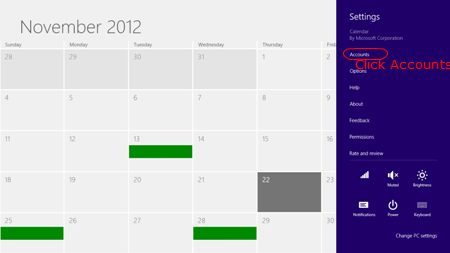 Google calendar to win 8